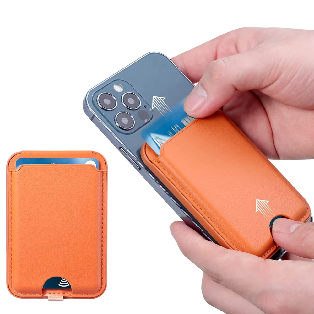 MagSafe Handy Wallet aus Veganem Leder – Magnetische Premium Brieftasche mit 1 Fach für 3 Karten