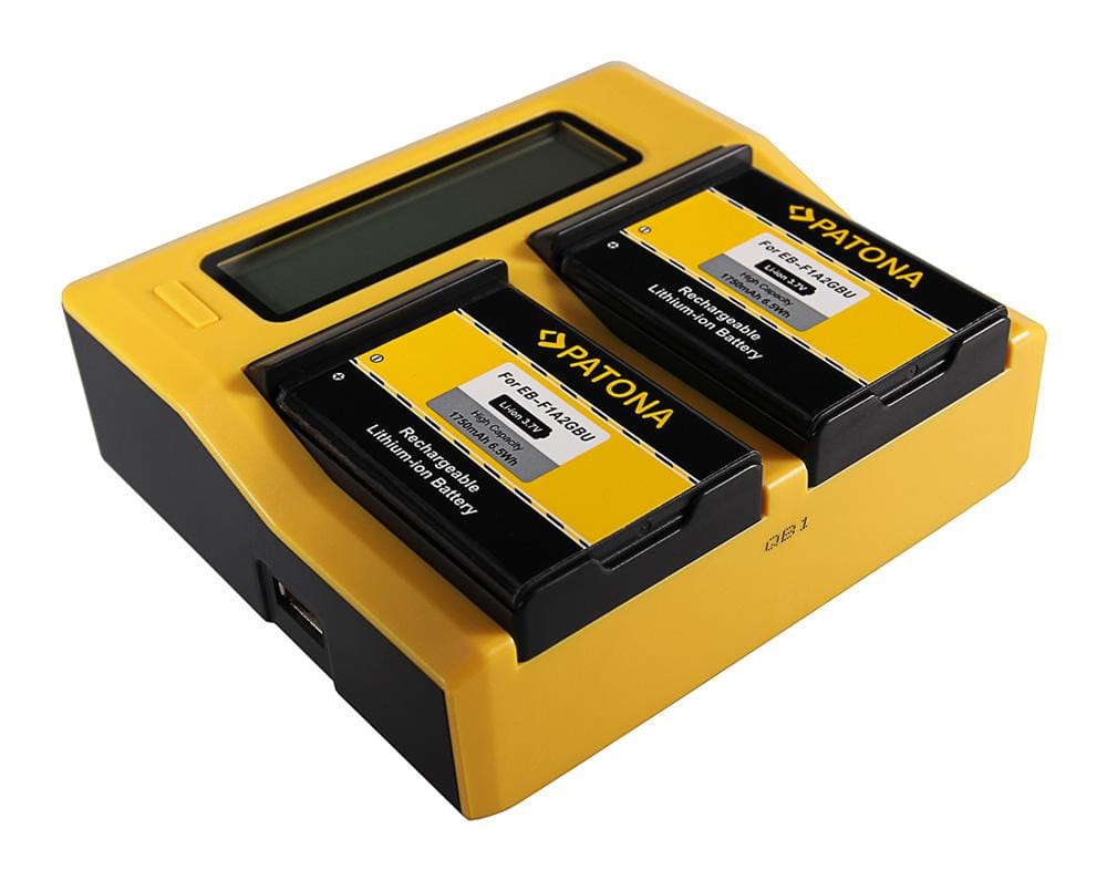 PATONA Dual LCD USB Ladegerät für Samsung EB-F1A2GBU I519 I569 I579 I8150 i8150 W i9050 i9100