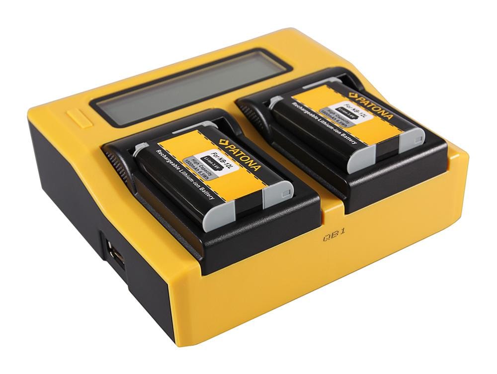 PATONA Dual LCD USB Ladegerät für Canon NB12L NB13L Legria Mini X PowerShot G1 X Mark