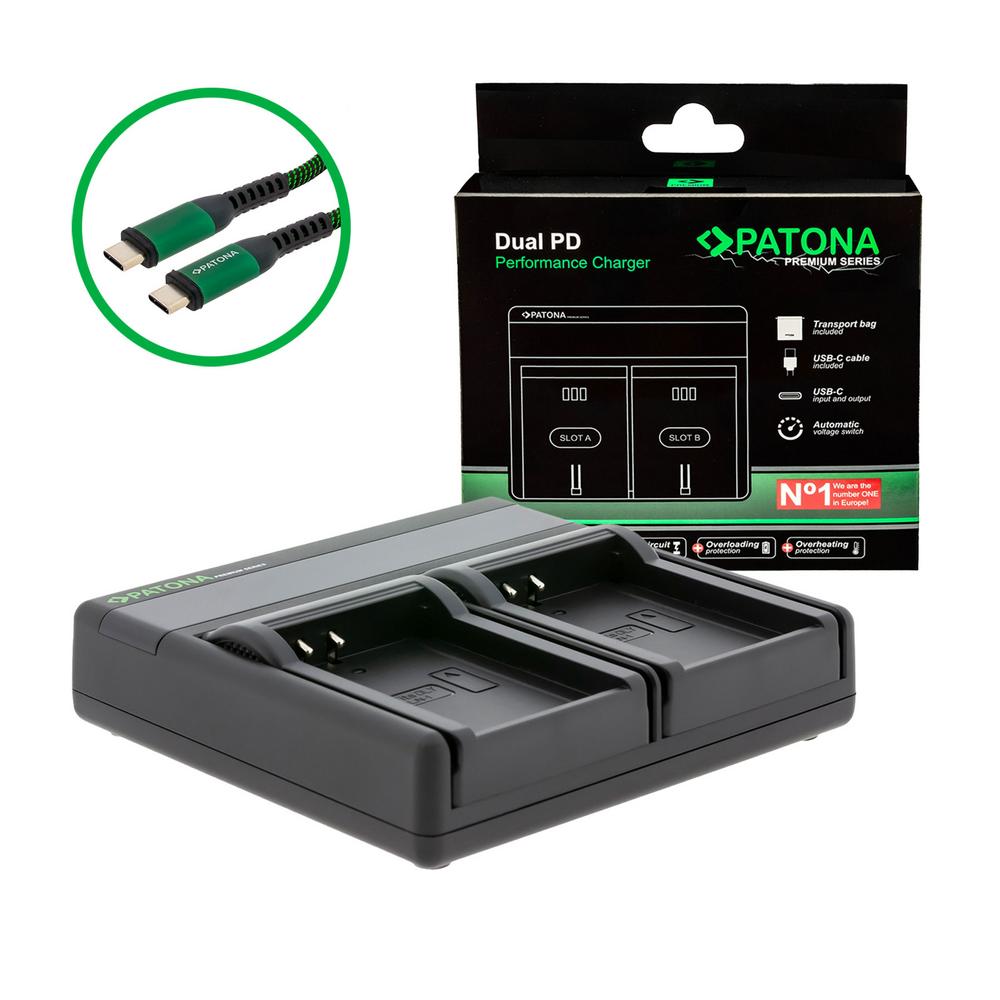 PATONA Premium Dual PD Performance Ladegerät für Olympus BLN-1 inkl. USB-C input/output PATONA Premium Dual PD Performance Ladegerät für Olympus BLN-1 inkl. USB-C input/output