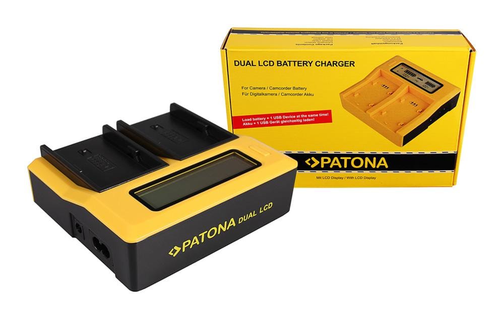 PATONA Dual LCD USB Ladegerät für Sony BP-U30 BP-U60 BP-U90 BP-U95 BPU30 BPU60