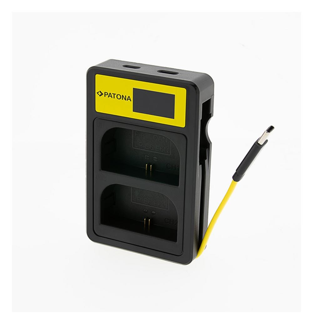 PATONA Smart Dual LCD USB Ladegerät für Canon LP-E6 EOS 5D 60D 60Da 6D 7D EOS70D EOS-70D