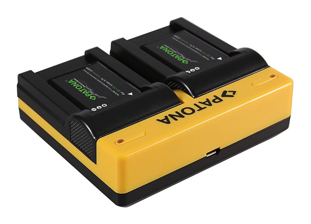 PATONA Dual Ladegerät für Canon EOS C300, C300 PL, HA, HA H1S und Samsung BP-70A inkl. Micro‑USB