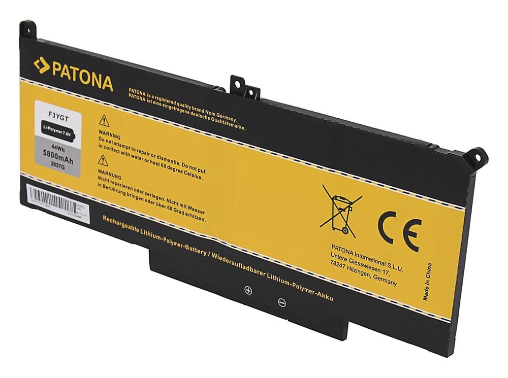 PATONA Laptop-Akku für Dell Latitude E7280 E7380 E7390 E7480 7290 7390 7480 F3YGT PATONA Laptop-Akku für Dell Latitude E7280 E7380 E7390 E7480 7290 7390 7480 F3YGT