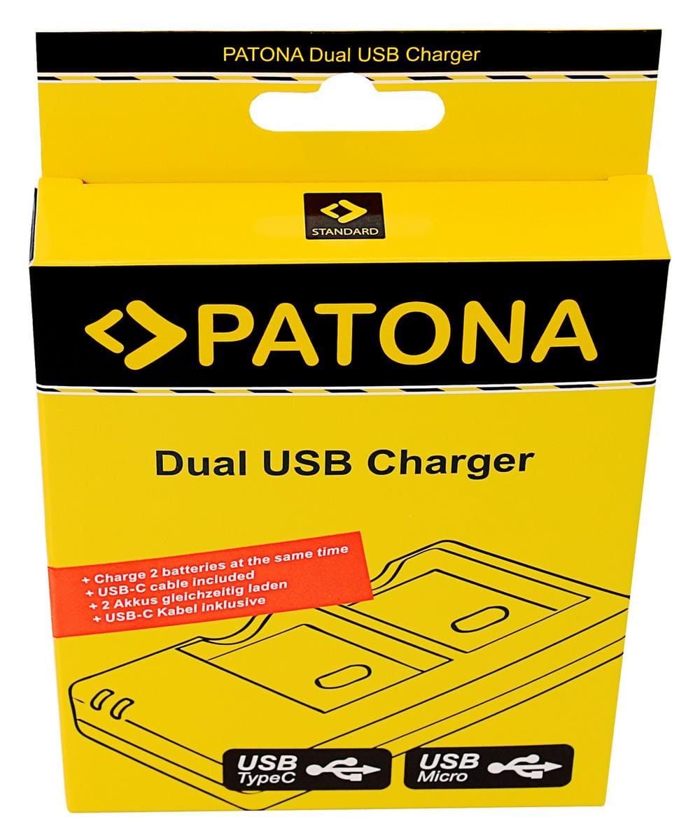 PATONA Dual Schnell-Ladegerät für Olympus PS-BLN1 inkl. USB-C Kabel