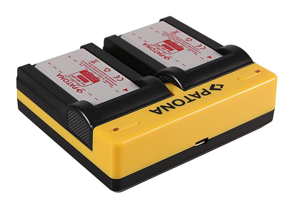 PATONA Dual Ladegerät für Konica Minolta Minolta NP-200 Dimage X Xg Xi Xt Xt Biz inkl. Micro-USB Kabel