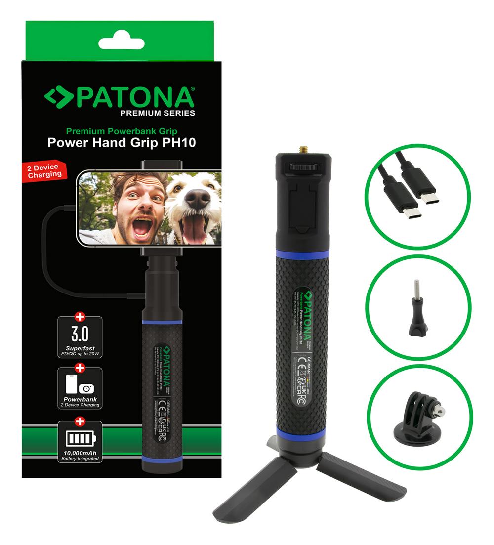 PATONA Premium Grip Power Hand PH10 mit Powerbank für Action-Kameras