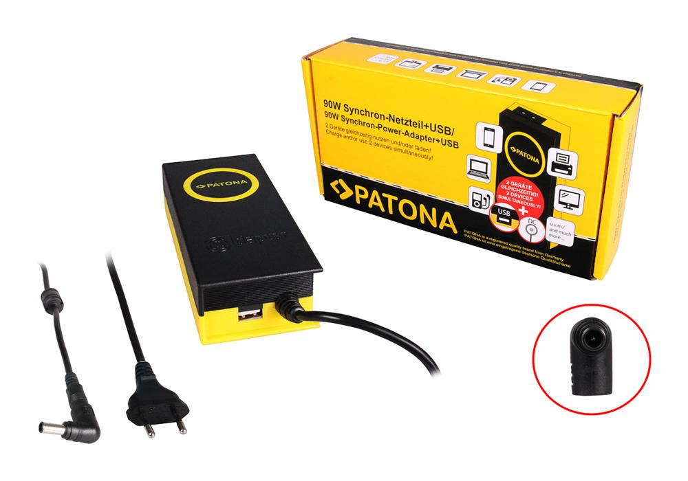 PATONA 90W Synchron Netzteil 6,5x4,4x10mm 19,5V inkl. USB Ausgang 2,1A PATONA 90W Synchron Netzteil 6,5x4,4x10mm 19,5V inkl. USB Ausgang 2,1A