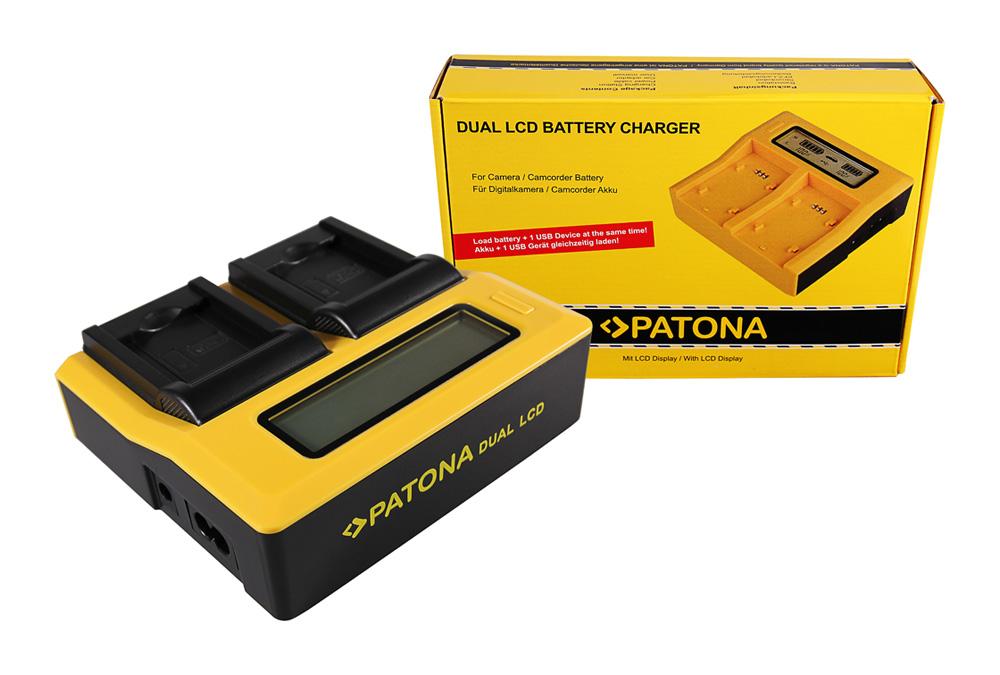 PATONA Dual LCD USB Ladegerät für Panasonic DMW-BCL7 Lumix F5 FH50 FS50 SZ3 SZ9 XS1