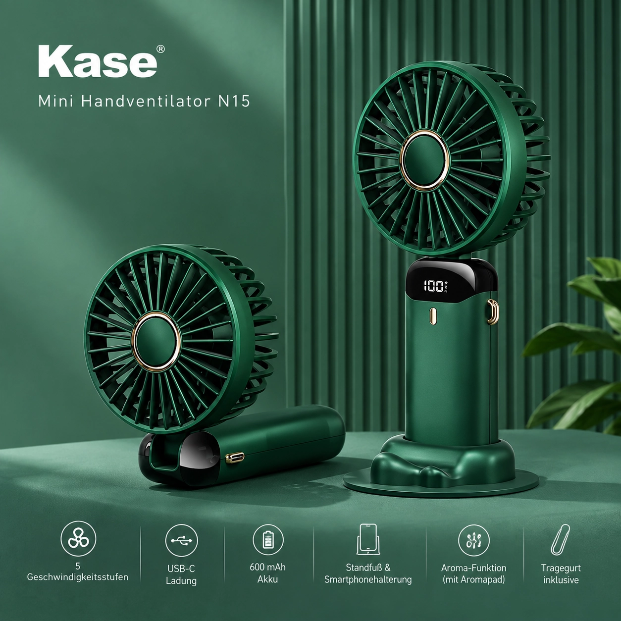 Mini Handventilator 5 Stufen mit Aromafunktion