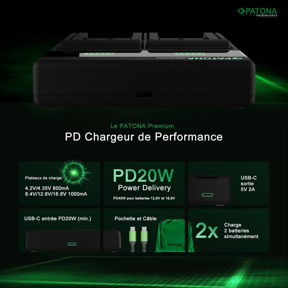 PATONA Premium Dual PD Performance Ladegerät für Canon BP-915 inkl. USB-C input/output PATONA Premium Dual PD Performance Ladegerät für Canon BP-915 inkl. USB-C input/output