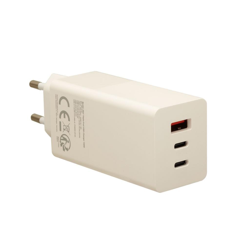 PATONA Premium GaN PD100W Adapter weiß 2 USB‑C Anschlüsse 1 USB‑A Anschluss PD3.0 QC3.0