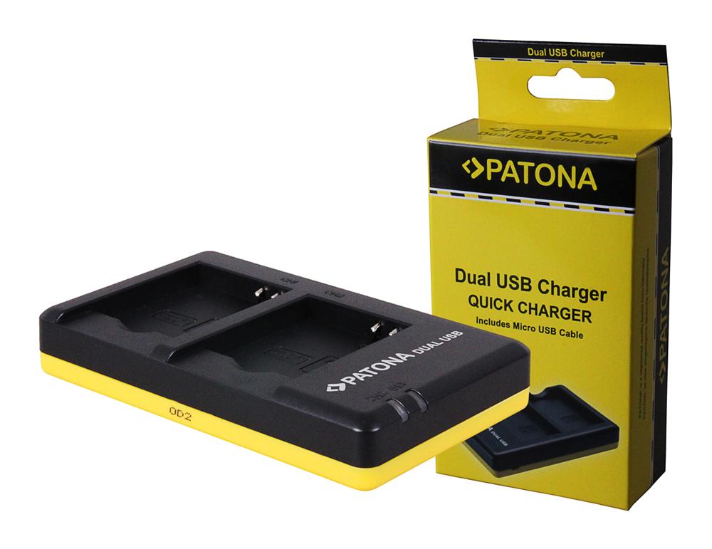 PATONA Dual Schnell-Ladegerät für Panasonic DMW-BCM13 BCM13 inkl. Micro-USB Kabel PATONA Dual Schnell-Ladegerät für Panasonic DMW-BCM13 BCM13 inkl. Micro-USB Kabel