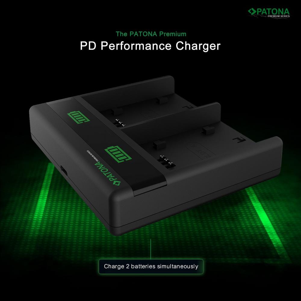 PATONA Premium Dual PD Performance Ladegerät für Canon SLB-10A inkl. USB-C Input/Output