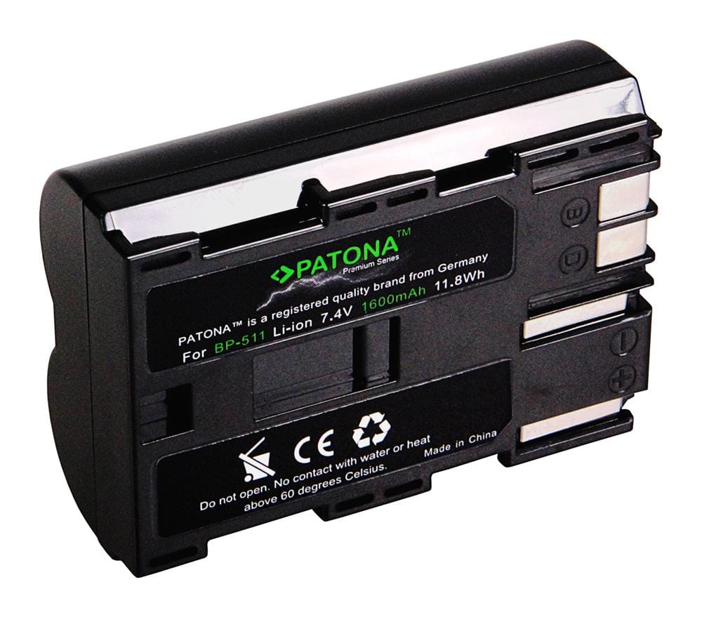 PATONA Premium Akku für Canon BP-511 5D 40D 10D D60 PowerShot G1 G2 G6