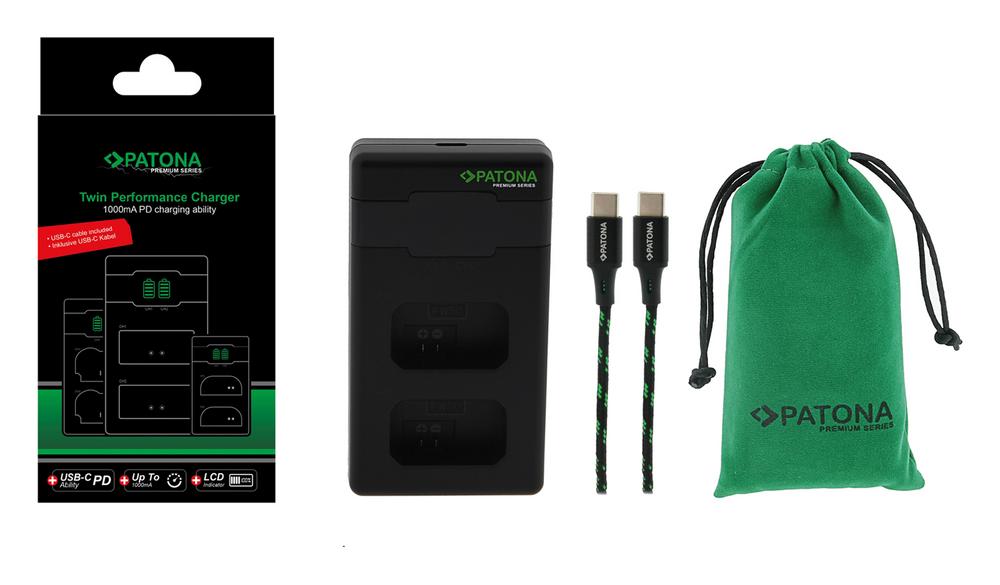 PATONA Premium Twin Performance PD Ladegerät für Sony NP-FW50 NEX 3 NEX 3C NEX 5 NEX 5A RX1R III DSC
