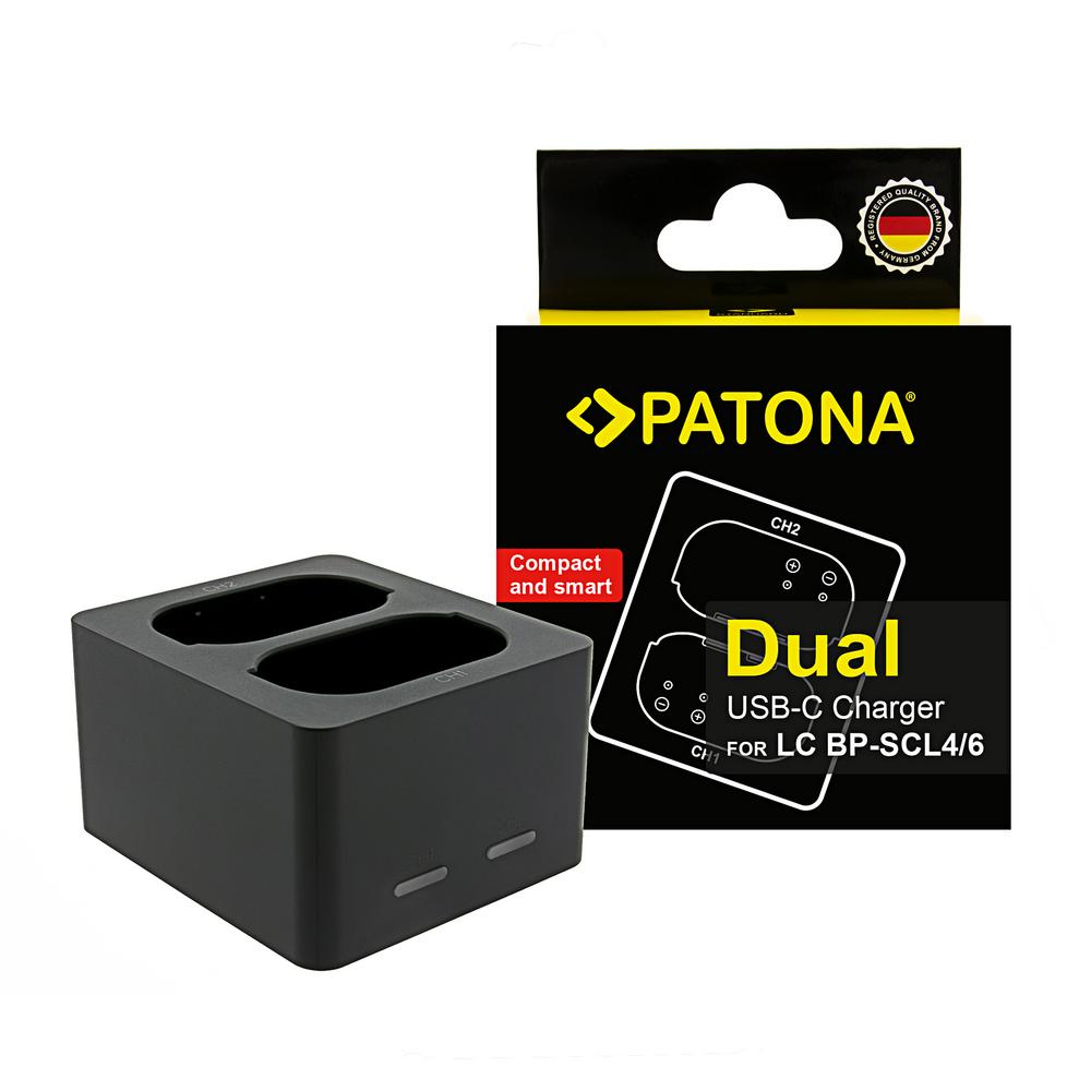 PATONA Dual Ladegerät für Leica Q3 Q4 BP-SCL4 und BP-SCL6 inkl. USB‑C Kabel