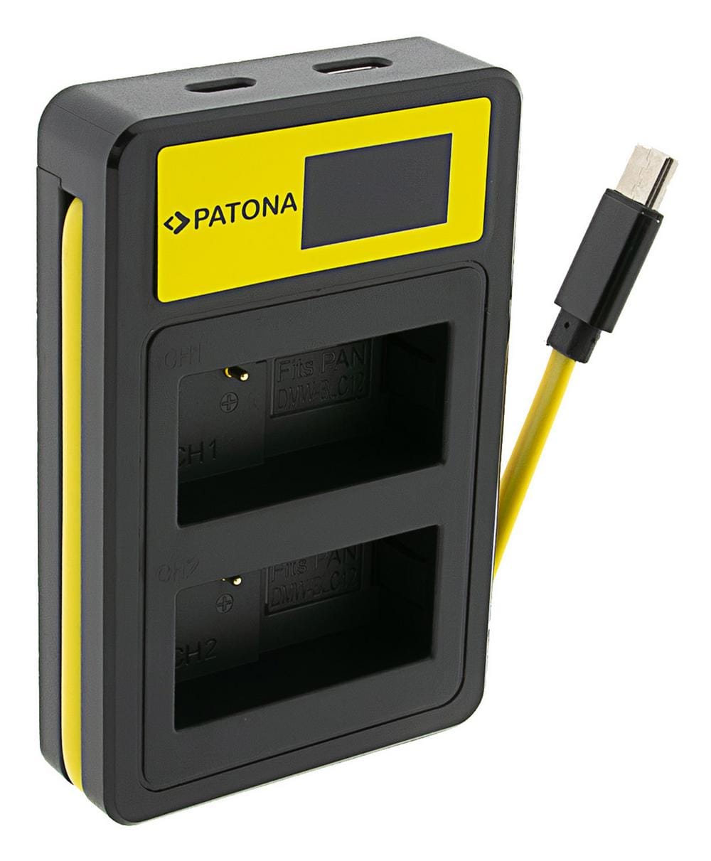 PATONA Smart Dual LCD USB Ladegerät für Panasonic DMW-BLC12PP V-Lux 4 Panasonic DMW-BLC12PP