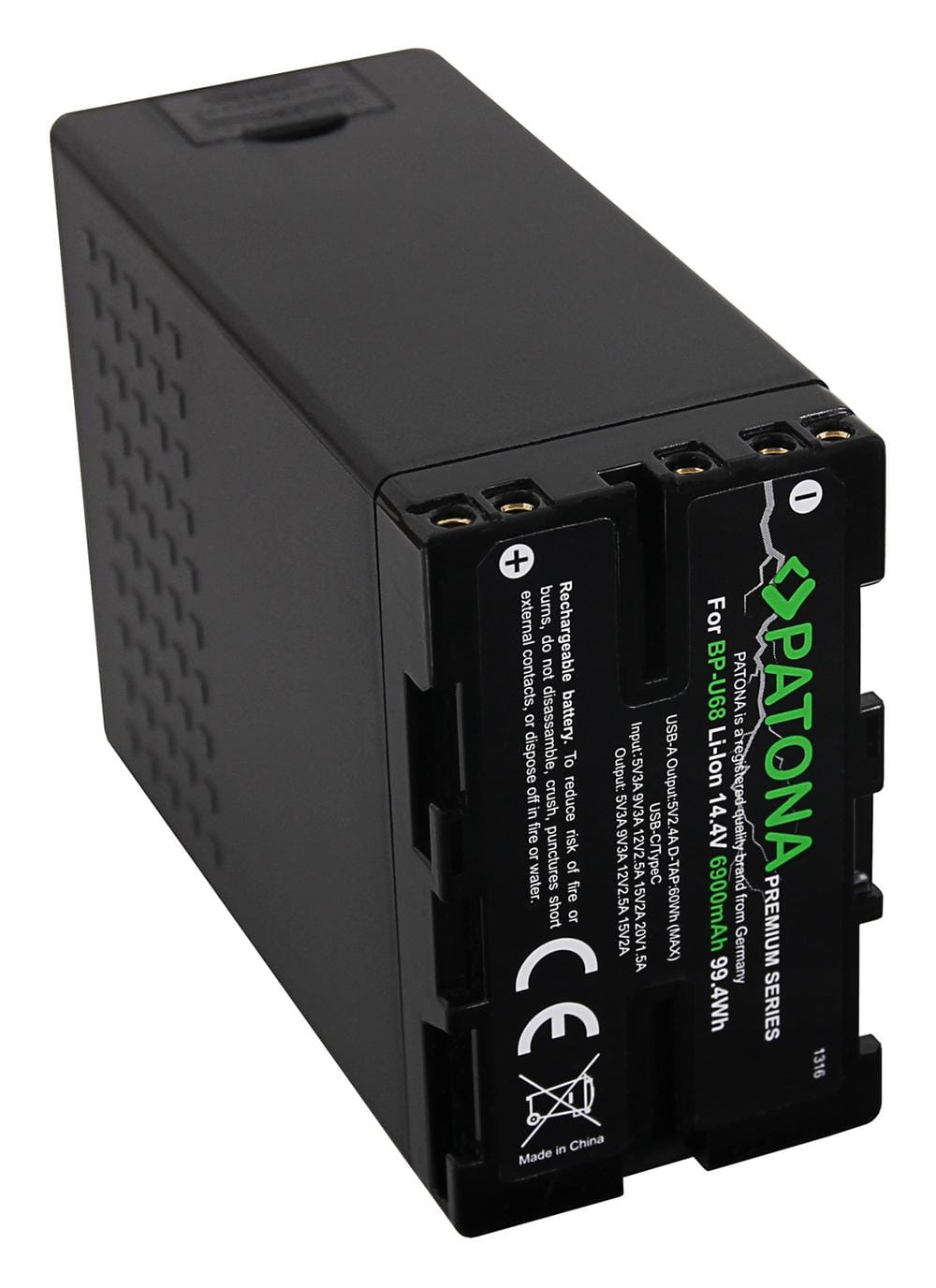 PATONA Premium Akku für Sony BP-U68 BP-U65 BP-U60 6900mAh inkl. D‑Tap und USB‑Ports PATONA Premium Akku für Sony BP-U68 BP-U65 BP-U60 6900mAh inkl. D‑Tap und USB‑Ports