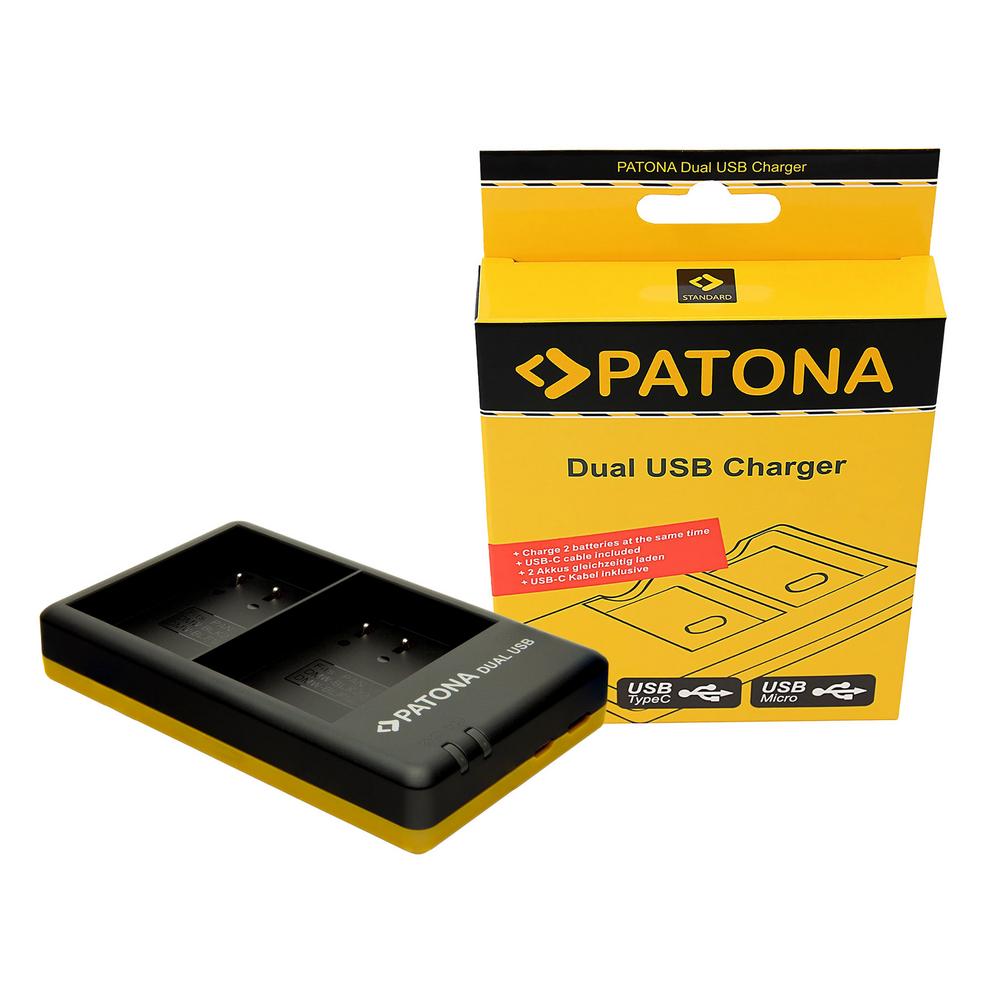 PATONA Dual Schnell-Ladegerät für Panasonic DMW-BLF19 inkl. USB-C Kabel