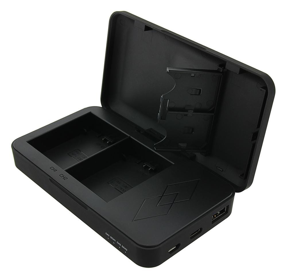 PATONA Dual Ladegerät mit Powerbankfunktion und Speicherkartenaufbewahrung für Sony NP-FZ100