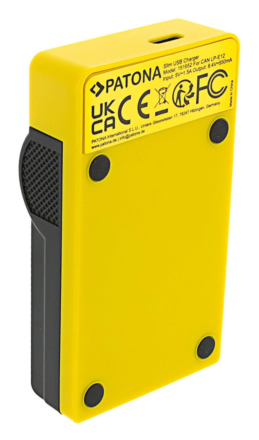 PATONA Slim USB Ladegerät mit USB-C Input für Canon LP-E12 EOS M PATONA Slim USB Ladegerät mit USB-C Input für Canon LP-E12 EOS M