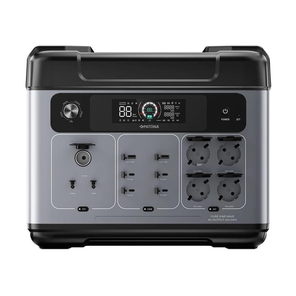 PATONA Platinum Powerstation Autarc 2400 4x AC 2400W 2048Wh USB‑C PD 100W PD 45W PD 20W inkl. App PATONA Platinum Powerstation Autarc 2400 4x AC 2400W 2048Wh USB‑C PD 100W PD 45W PD 20W inkl. App