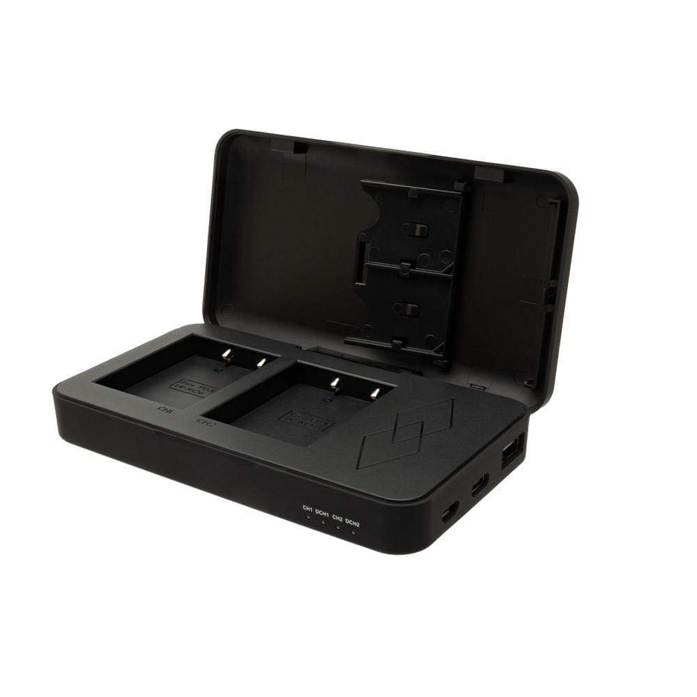 PATONA Dual Ladegerät für Fuji NP-W126 FinePix mit Powerbankfunktion und Speicherkartenaufbewahrung