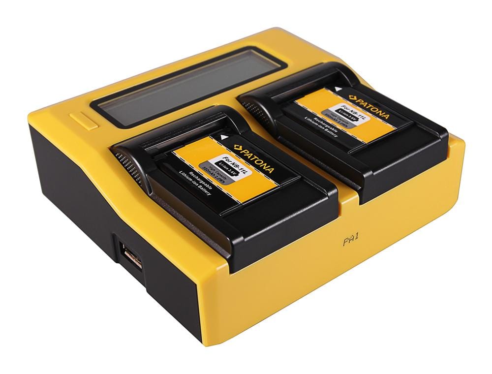 PATONA Dual LCD USB Ladegerät für Canon NB-11L IXUS 125HS 240HS Powershot A1200 A2200
