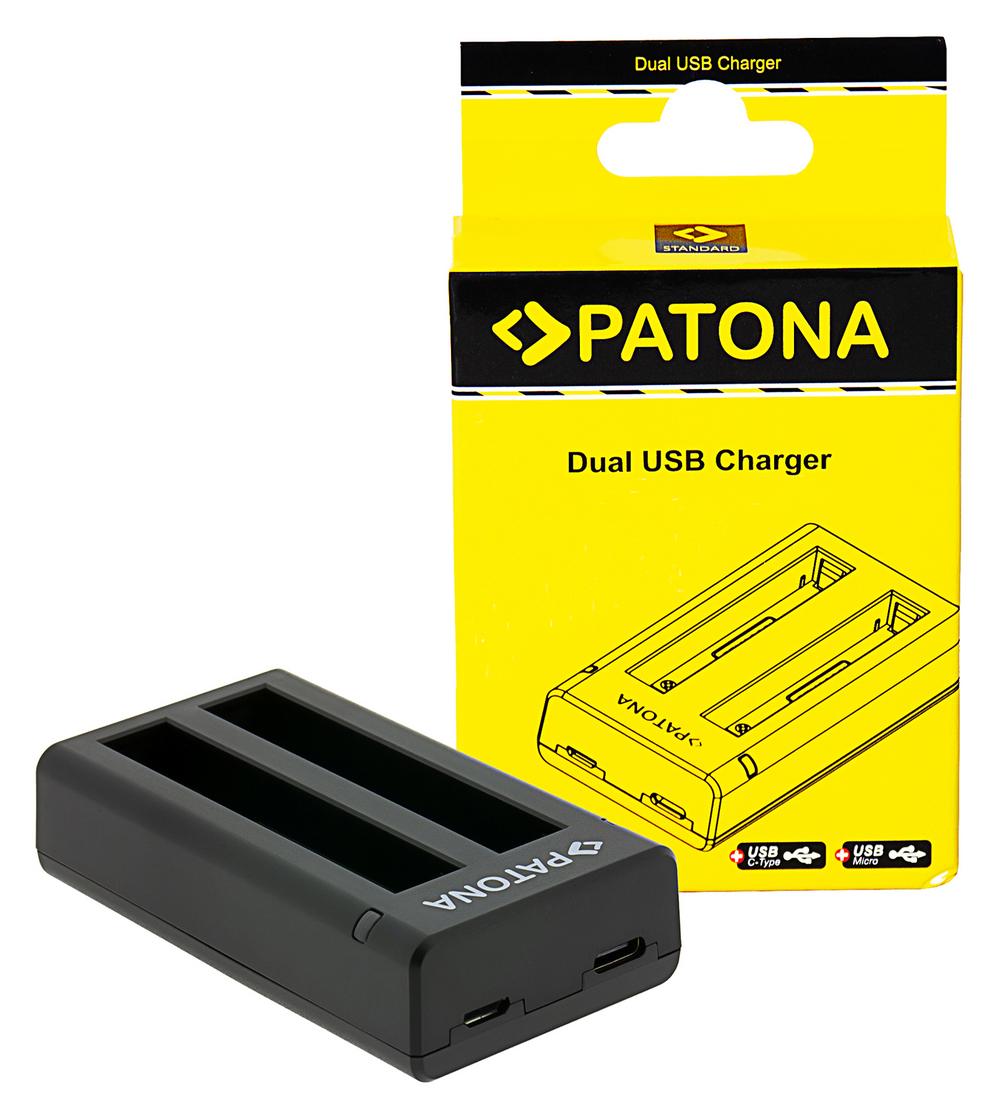 PATONA Dual Ladegerät für Insta360 X4 CINSBBMA inkl. USB-C Kabel