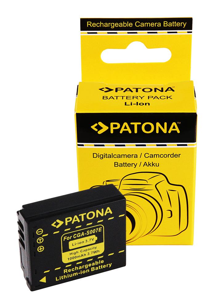 PATONA Akku für Panasonic CGA-S007 S007 DMC-TZ5 TZ4 TZ3 TZ2 TZ1