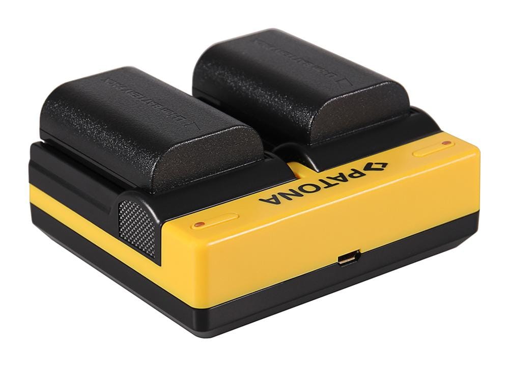 PATONA Dual Ladegerät für Canon LP‑E6 EOS 5D 60D 60Da 6D 7D EOS70D EOS‑70D LP‑E6 Mark II inkl. Micro‑USB Kabel
