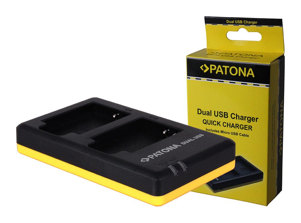 PATONA Dual Schnell-Ladegerät für Nikon EN-EL12 ENEL12 inkl. Micro-USB Kabel