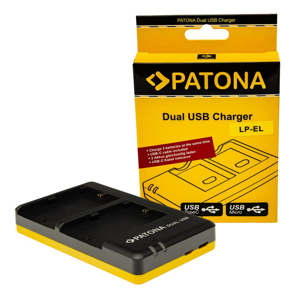 PATONA Dual Schnell-Ladegerät für Canon Speedlite EL-1 EL-5 inkl. USB-C Kabel PATONA Dual Schnell-Ladegerät für Canon Speedlite EL-1 EL-5 inkl. USB-C Kabel