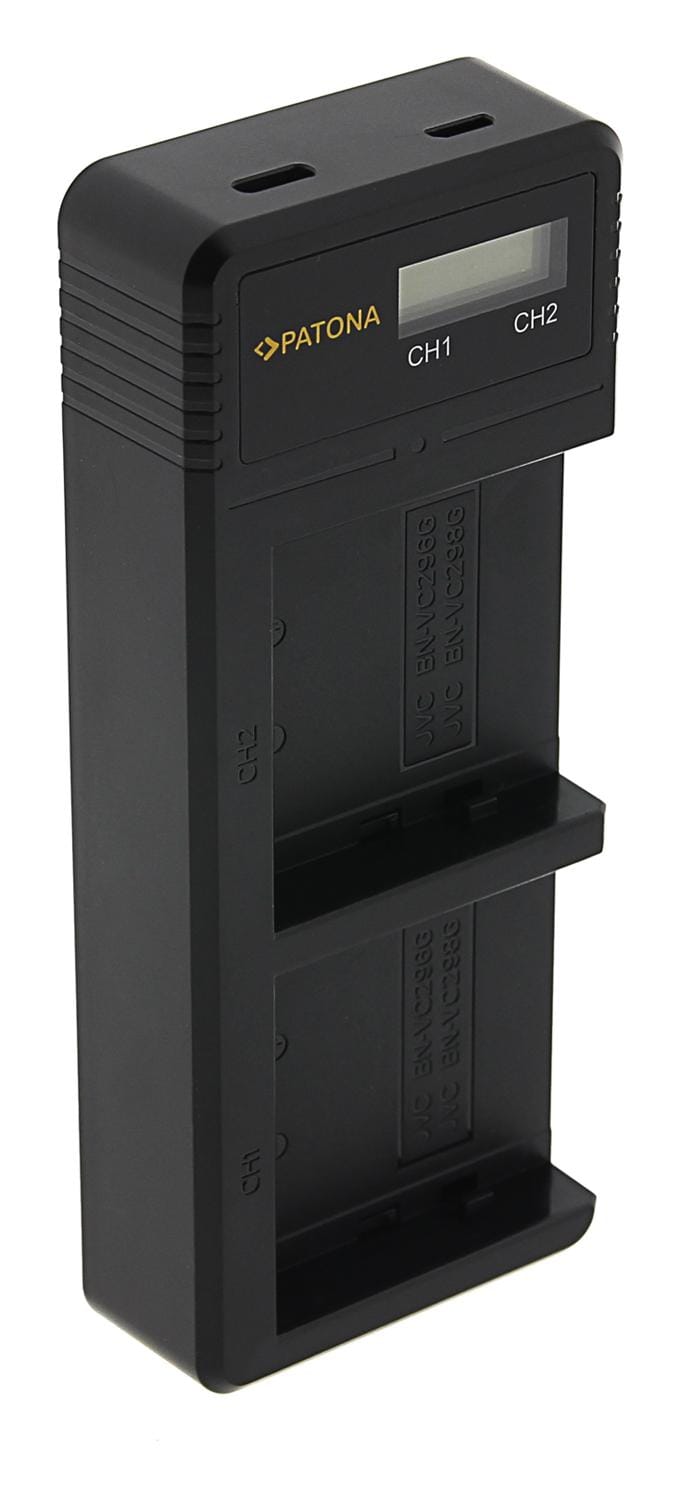 PATONA Dual LCD USB Ladegerät für JVC BN-VC296G BN-VC298G GY-HC500 HY-HC550 inkl. USB-C Kabel PATONA Dual LCD USB Ladegerät für JVC BN-VC296G BN-VC298G GY-HC500 HY-HC550 inkl. USB-C Kabel