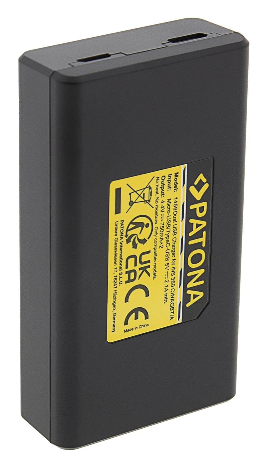 PATONA Dual Ladegerät für Insta360 X3 CINAQBT A inkl. Micro-USB Kabel