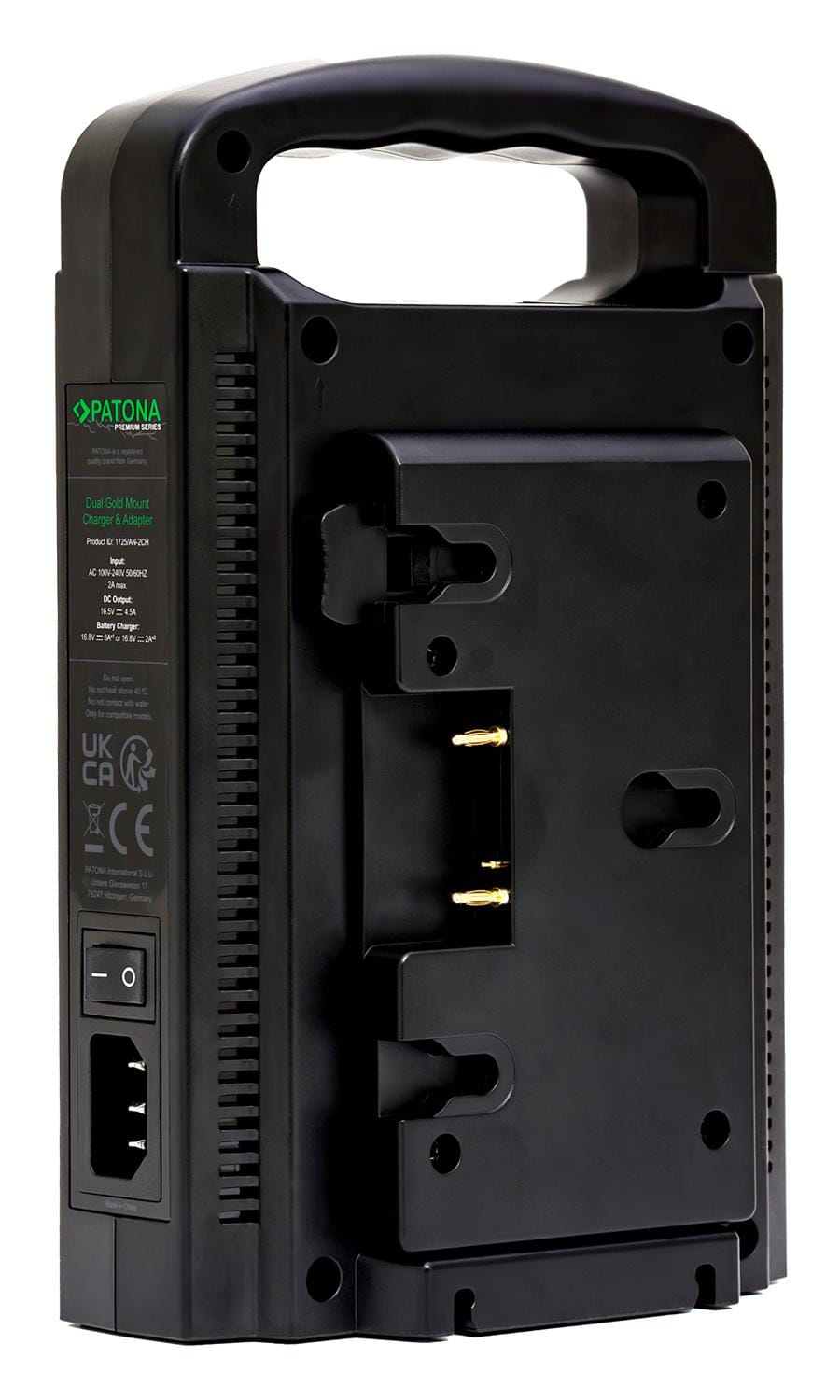 PATONA Premium Dual Gold Mount Ladegerät für Panasonic AN-190W BL‑BP150 BP‑150S inkl. 4‑Pin XLR‑Kabel