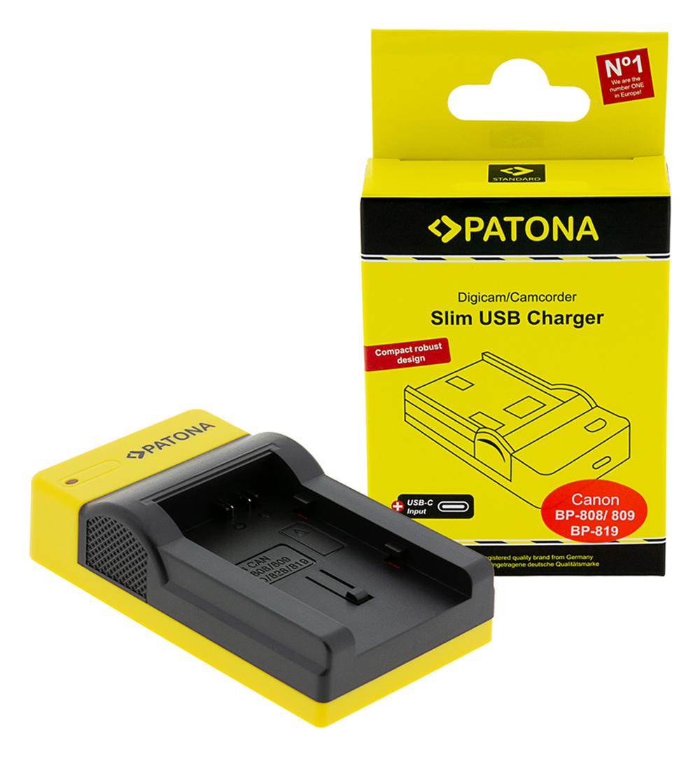 PATONA Slim USB Ladegerät mit USB‑C Input für Canon BP‑808 FSxx FS10 FS‑10 FS100 FS‑100 FS11 FS‑11 BP PATONA Slim USB Ladegerät mit USB‑C Input für Canon BP‑808 FSxx FS10 FS‑10 FS100 FS‑100 FS11 FS‑11 BP