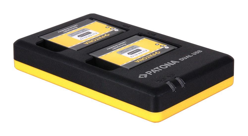 PATONA Dual Schnell-Ladegerät für Nikon EN-EL12 ENEL12 inkl. Micro-USB Kabel