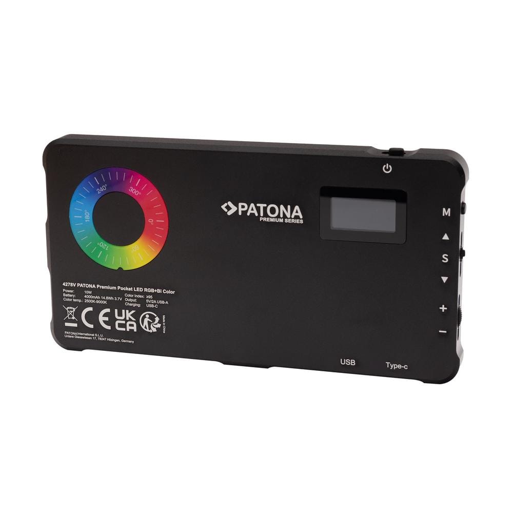 PATONA Premium RGB Taschen‑Videolicht mit Powerbankfunktion PATONA Premium RGB Taschen‑Videolicht mit Powerbankfunktion