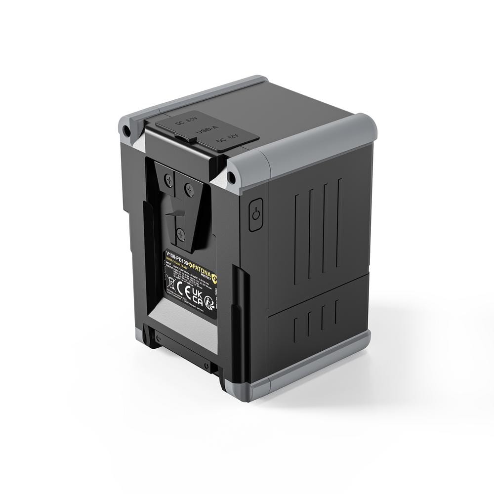 PATONA PROTECT V‑Mount Akku V150‑PD100 148 Wh USB‑C USB‑A D‑Tap 2 x DC‑out für DSLR‑Kameras Camcorder Monitore Smartphones drahtlose Videosender Tablets LED‑Leuchten