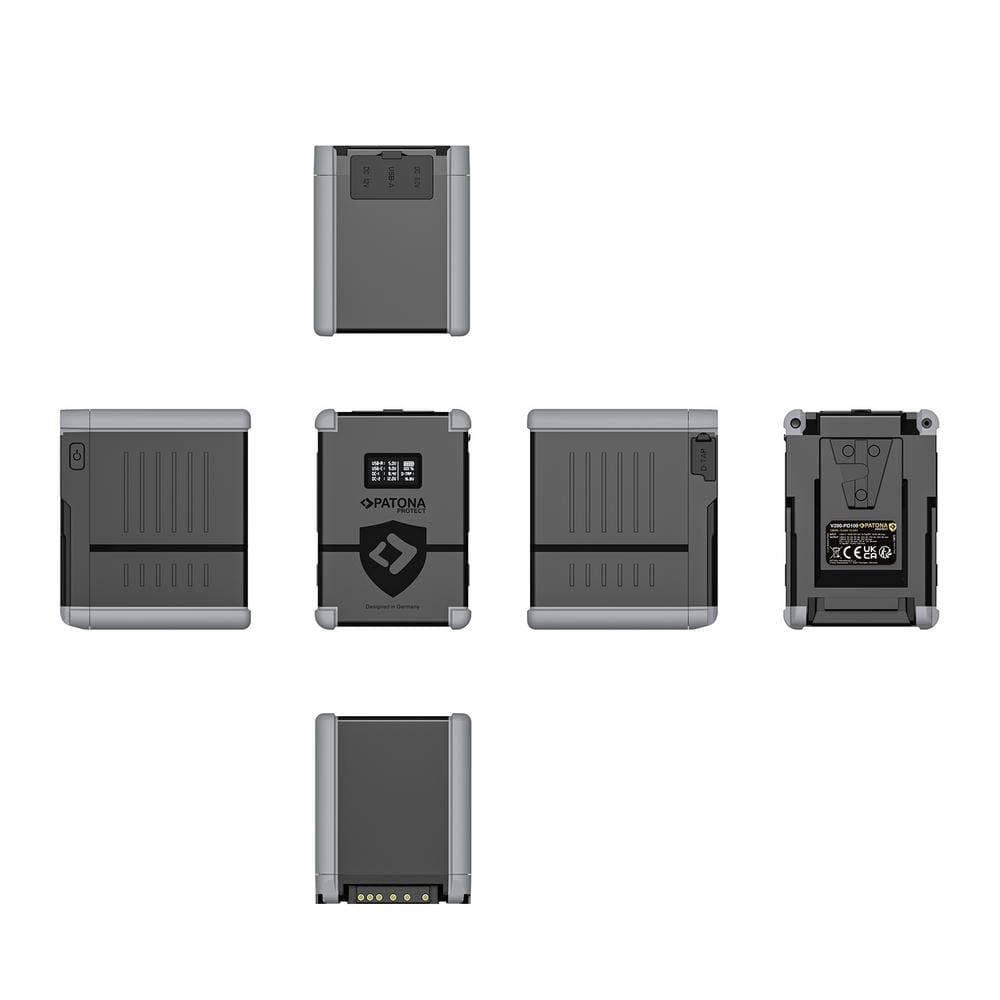 PATONA PROTECT V‑Mount Akku V200‑PD100 198 Wh mit USB‑C PD100 W, USB‑A, D‑Tap und 2 DC‑Ausgängen PATONA PROTECT V‑Mount Akku V200‑PD100 198 Wh mit USB‑C PD100 W, USB‑A, D‑Tap und 2 DC‑Ausgängen