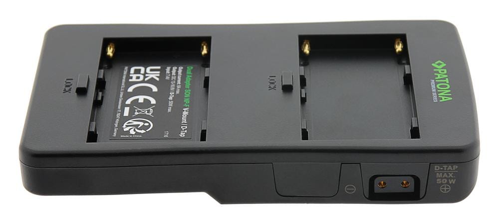 PATONA Premium V-Mount Adapter für 2x Sony NP-F Akkus auf V-Mount Anschluss