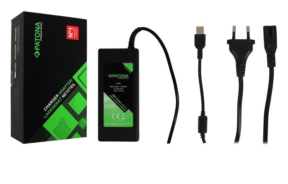 PATONA Premium Netzteil 20V 4,5A 90W Square Tip für Lenovo ThinkPad T470P T460P T440P X1 Carbon