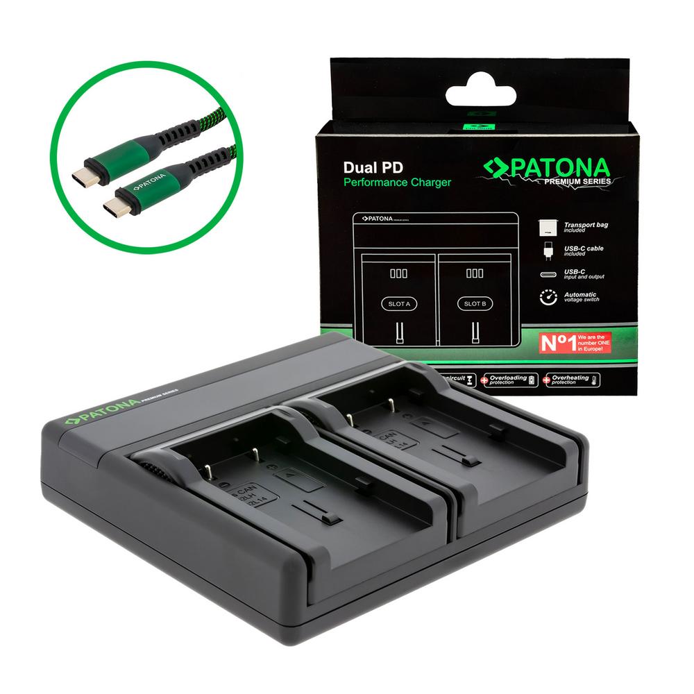 PATONA Premium Dual PD Performance Ladegerät für Canon NB-2L inkl. USB-C Input Output PATONA Premium Dual PD Performance Ladegerät für Canon NB-2L inkl. USB-C Input Output