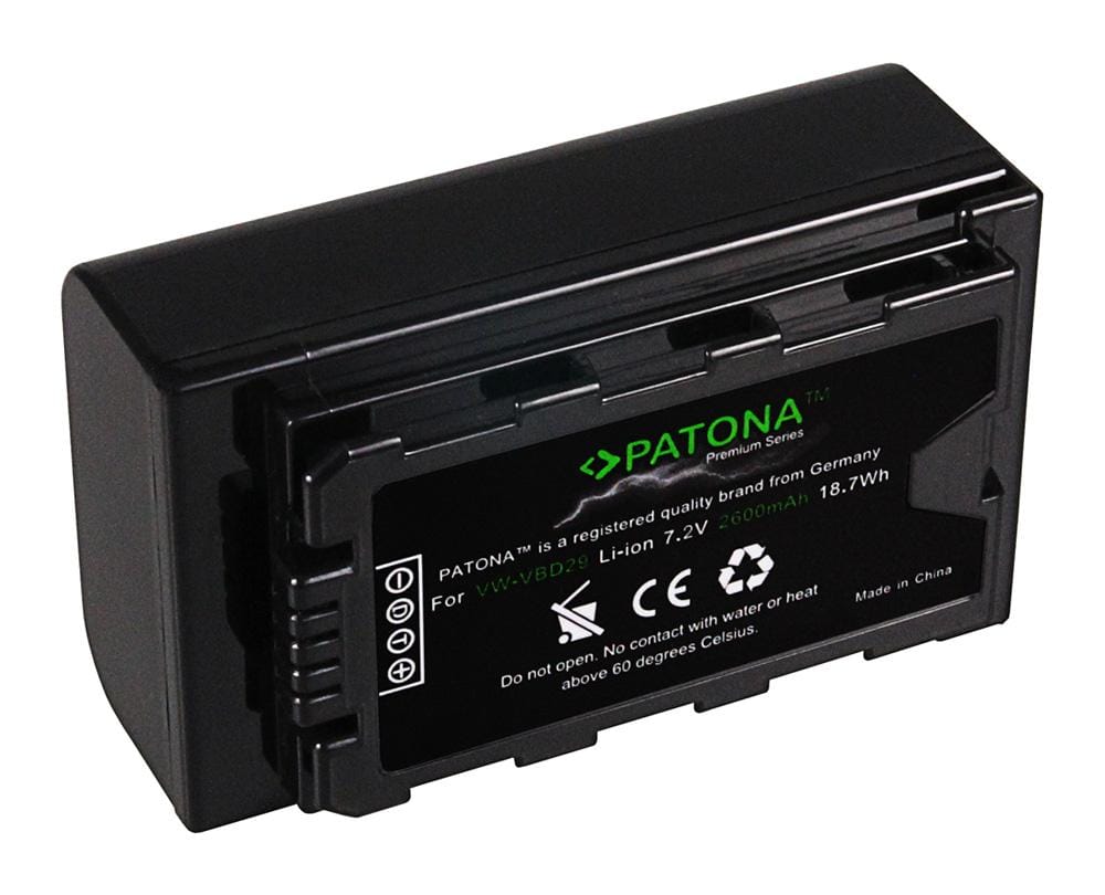 PATONA Premium Akku für Panasonic VW-VBD29 AJ-PX298MC HDC-MDH2GK Aj-HPX270