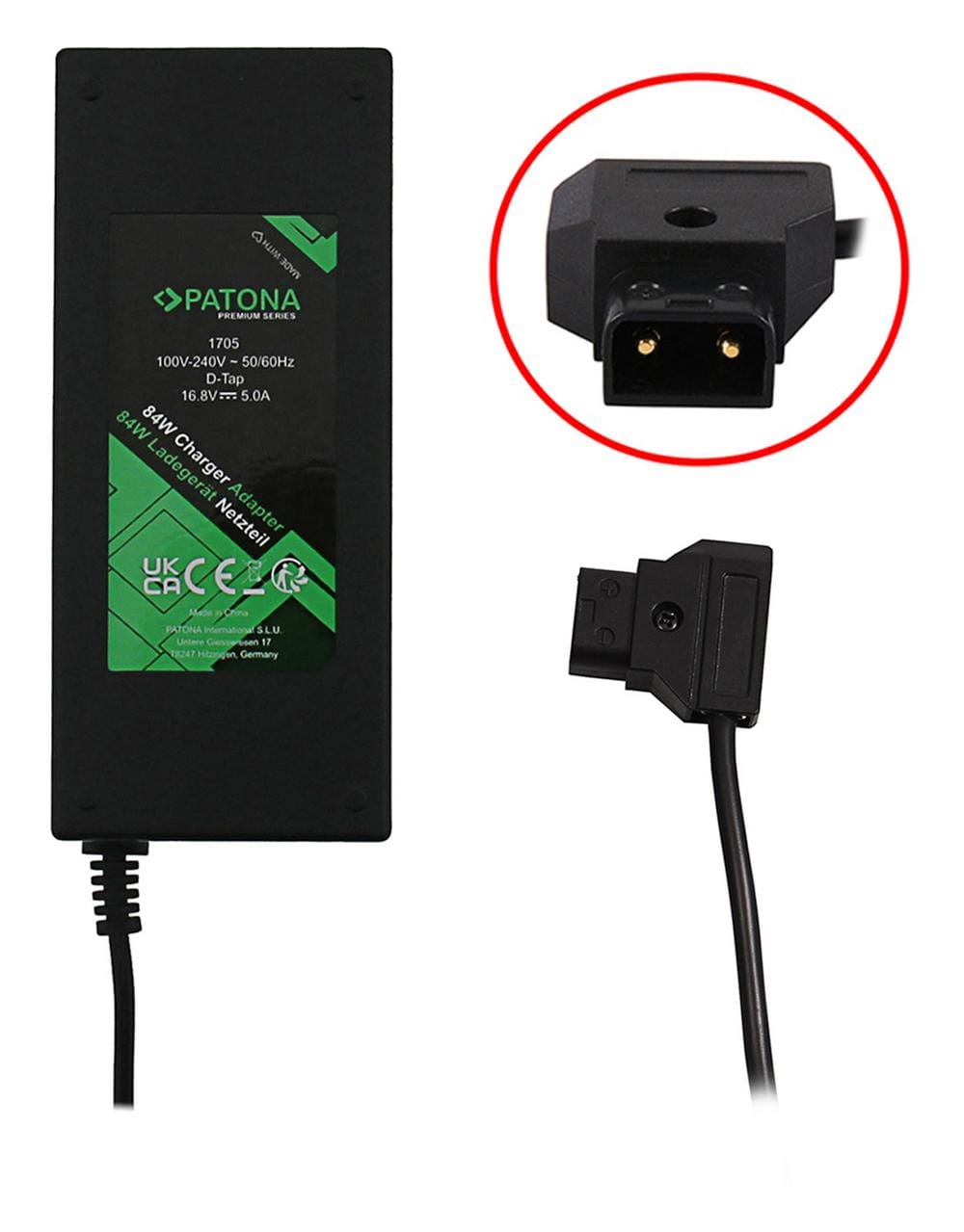 PATONA Premium D‑Tap Ladegerät 5A für Sony BP‑95W BP‑190WS DSR‑250P DSR‑600P DSR‑650P DSR‑652P