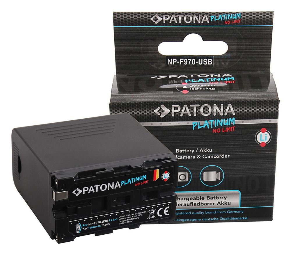 PATONA Platinum Akku für Sony NP-F970 NP-F960 NP-F950 inkl. Powerbank 5V/2A USB Ausgang 10500mAh und Micro PATONA Platinum Akku für Sony NP-F970 NP-F960 NP-F950 inkl. Powerbank 5V/2A USB Ausgang 10500mAh und Micro