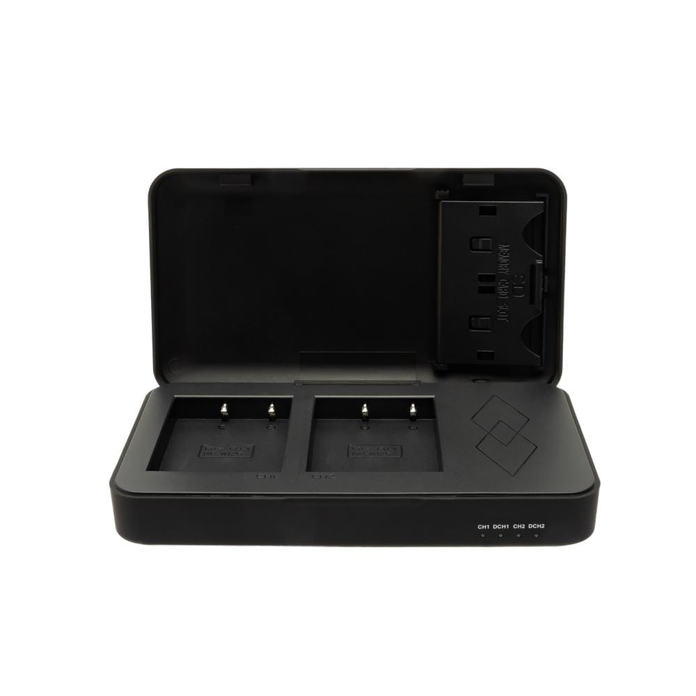 PATONA Dual Ladegerät für Fuji NP-W126 FinePix mit Powerbankfunktion und Speicherkartenaufbewahrung