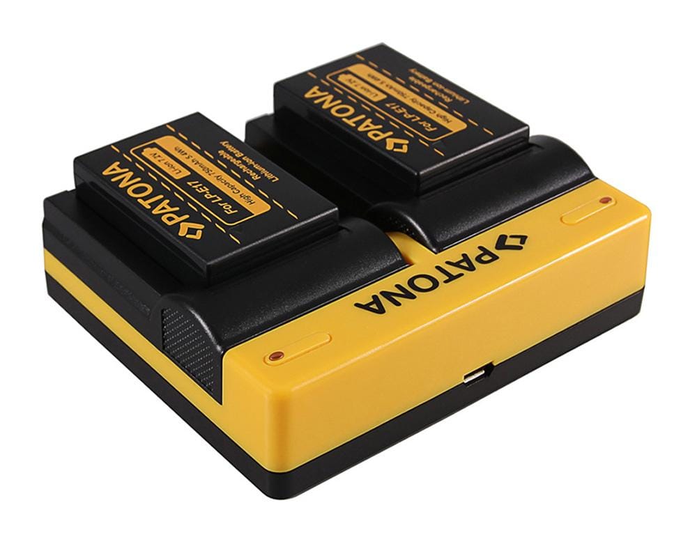 PATONA Dual Ladegerät für Canon LP-E17 EOS 750D 760D 8000D Kiss X8i Rebel Rebel T6i Rebel inkl. Micro-USB Kabel